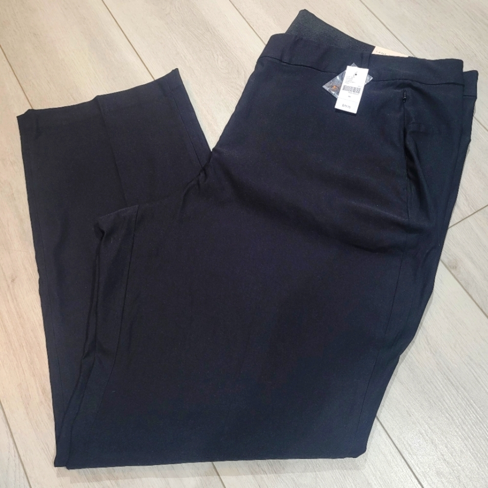 Lane Bryant Women's 4 Season Straight Leg Midrise Dress Pants Size 26 Black NEW
